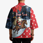 Australia Christmas In July Personalised Kimono Santa Horse Racing Aboriginal Dot Art