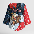 Australia Christmas In July Personalised Kimono Sleeve Blouse Santa Horse Racing Aboriginal Dot Art