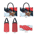 Australia Christmas In July Leather Bag Santa Horse Racing Aboriginal Dot Art