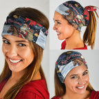 Australia Christmas In July Neck Gaiter Santa Horse Racing Aboriginal Dot Art