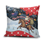 Australia Christmas In July Pillow Cover Santa Horse Racing Aboriginal Dot Art