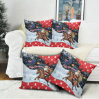 Australia Christmas In July Pillow Cover Santa Horse Racing Aboriginal Dot Art