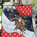 Australia Christmas In July Quilt Santa Horse Racing Aboriginal Dot Art