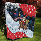 Australia Christmas In July Quilt Santa Horse Racing Aboriginal Dot Art