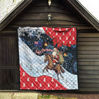 Australia Christmas In July Quilt Santa Horse Racing Aboriginal Dot Art