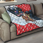 Australia Christmas In July Quilt Santa Horse Racing Aboriginal Dot Art