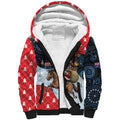 Australia Christmas In July Personalised Sherpa Hoodie Santa Horse Racing Aboriginal Dot Art