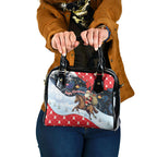 Australia Christmas In July Shoulder Handbag Santa Horse Racing Aboriginal Dot Art