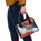 Australia Christmas In July Shoulder Handbag Santa Horse Racing Aboriginal Dot Art