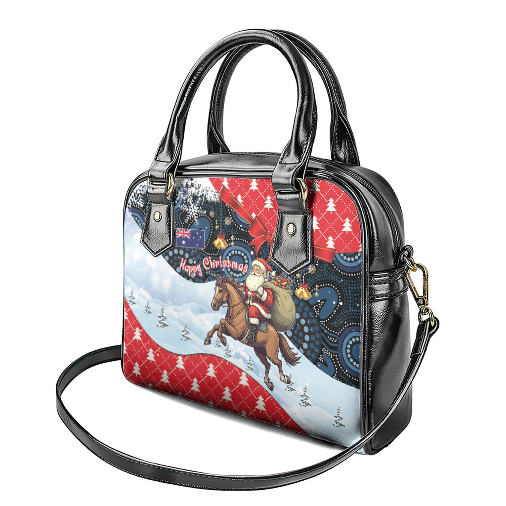 Australia Christmas In July Shoulder Handbag Santa Horse Racing Aboriginal Dot Art