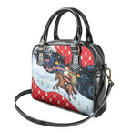 Australia Christmas In July Shoulder Handbag Santa Horse Racing Aboriginal Dot Art
