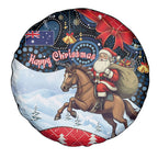 Australia Christmas In July Spare Tire Cover Santa Horse Racing Aboriginal Dot Art
