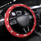 Australia Christmas In July Steering Wheel Cover Santa Horse Racing Aboriginal Dot Art