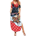 Australia Christmas In July Personalised Summer Maxi Dress Santa Horse Racing Aboriginal Dot Art