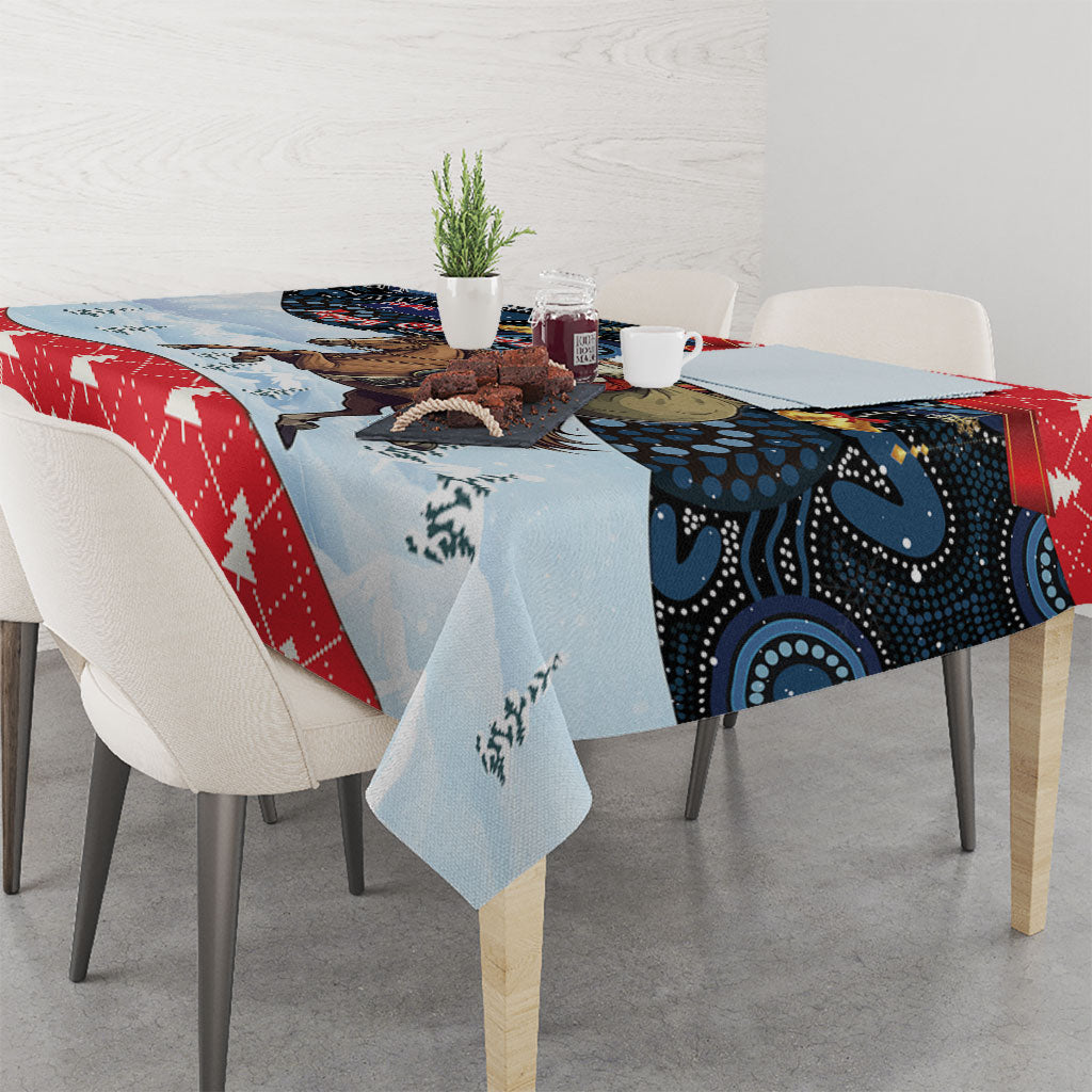 Australia Christmas In July Tablecloth Santa Horse Racing Aboriginal Dot Art