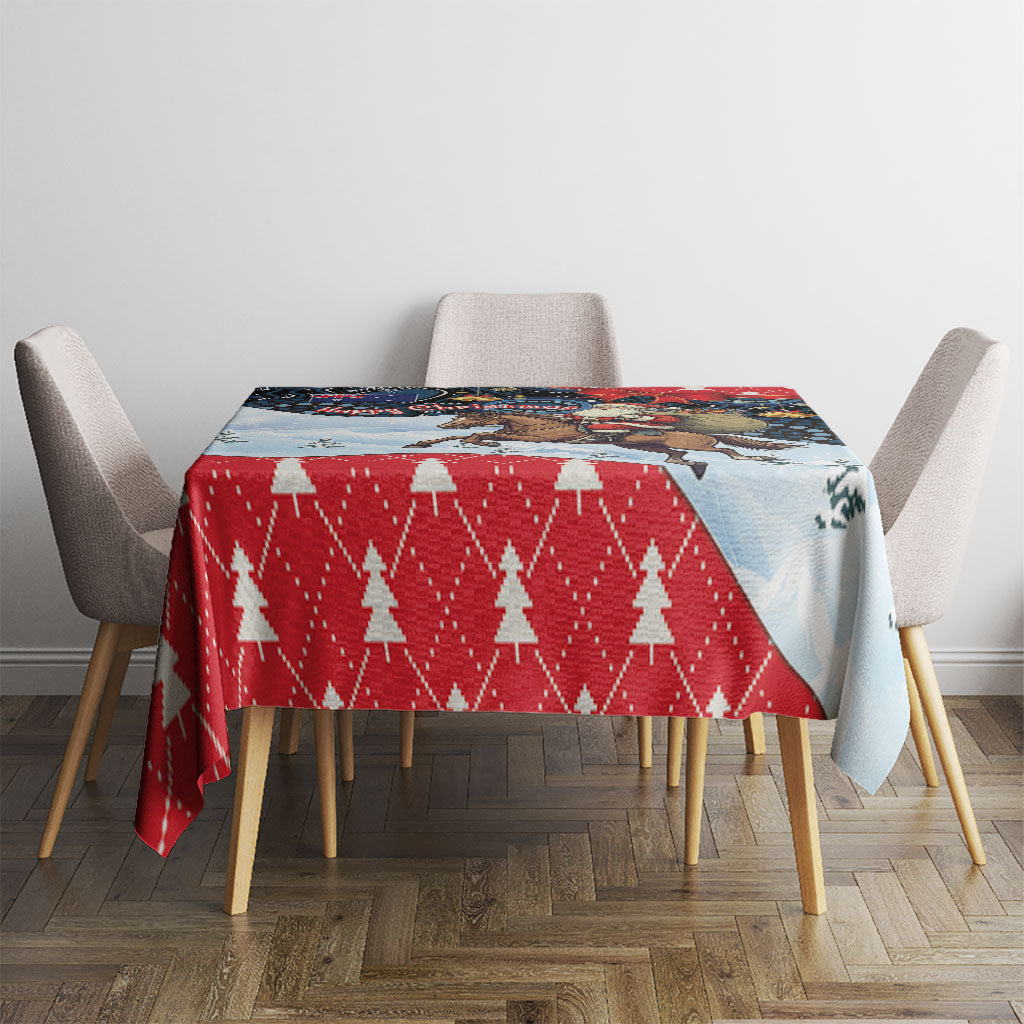 Australia Christmas In July Tablecloth Santa Horse Racing Aboriginal Dot Art