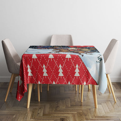 Australia Christmas In July Tablecloth Santa Horse Racing Aboriginal Dot Art