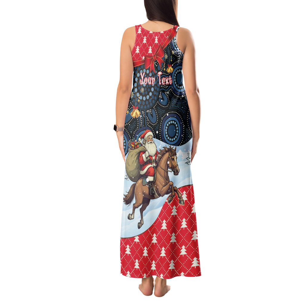Australia Christmas In July Personalised Tank Maxi Dress Santa Horse Racing Aboriginal Dot Art