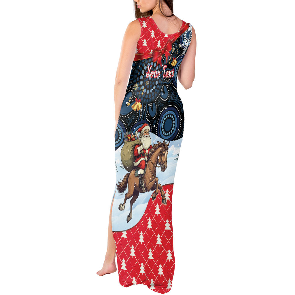 Australia Christmas In July Personalised Tank Maxi Dress Santa Horse Racing Aboriginal Dot Art