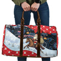 Australia Christmas In July Travel Bag Santa Horse Racing Aboriginal Dot Art
