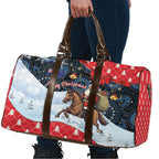 Australia Christmas In July Travel Bag Santa Horse Racing Aboriginal Dot Art