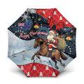 Australia Christmas In July Umbrella Santa Horse Racing Aboriginal Dot Art