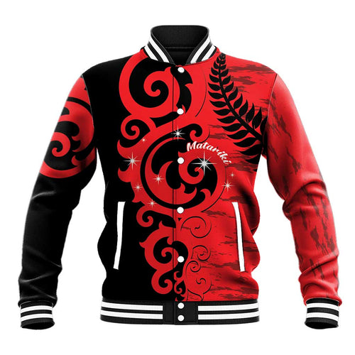 New Zealand Matariki Baseball Jacket Maori New Year Koru Pattern