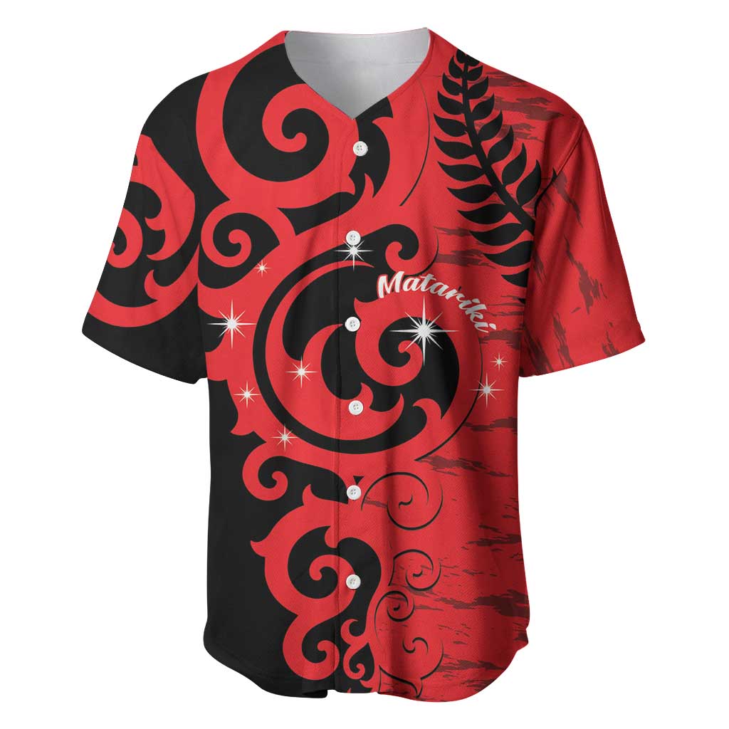 New Zealand Matariki Baseball Jersey Maori New Year Koru Pattern