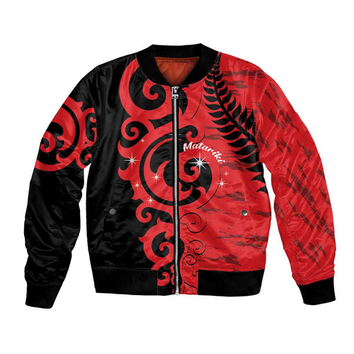 New Zealand Matariki Bomber Jacket Maori New Year Koru Pattern