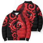 New Zealand Matariki Bomber Puffer Jacket Maori New Year Koru Pattern