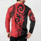 New Zealand Matariki Button Sweatshirt Maori New Year Koru Pattern