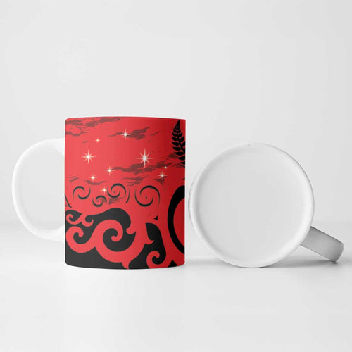 New Zealand Matariki Ceramic Mug Maori New Year Koru Pattern