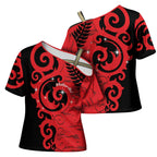 New Zealand Matariki Cross Shoulder Shirt Maori New Year Koru Pattern