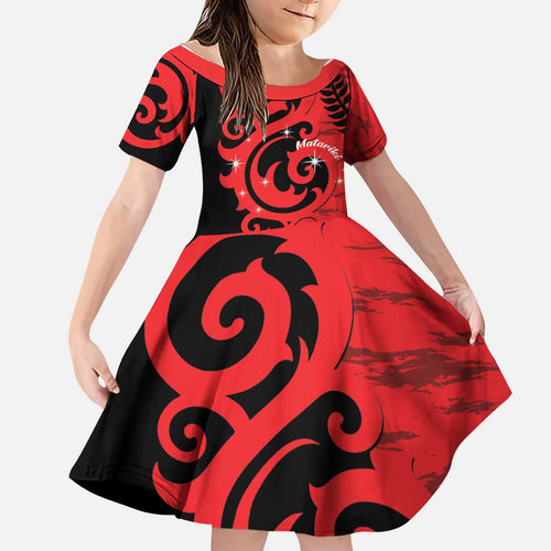 New Zealand Matariki Family Matching Mermaid Dress and Hawaiian Shirt Maori New Year Koru Pattern