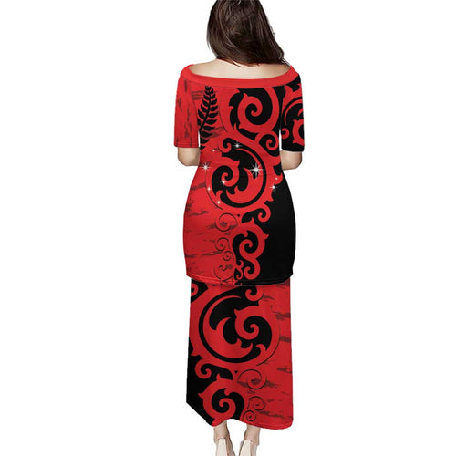 New Zealand Matariki Family Matching Puletasi and Hawaiian Shirt Maori New Year Koru Pattern