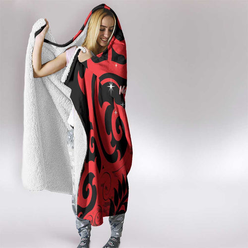 New Zealand Matariki Hooded Blanket Maori New Year Koru Pattern