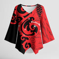 New Zealand Matariki Kimono Sleeve Blouse Maori New Year Koru Pattern