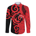 New Zealand Matariki Long Sleeve Button Shirt Maori New Year Koru Pattern