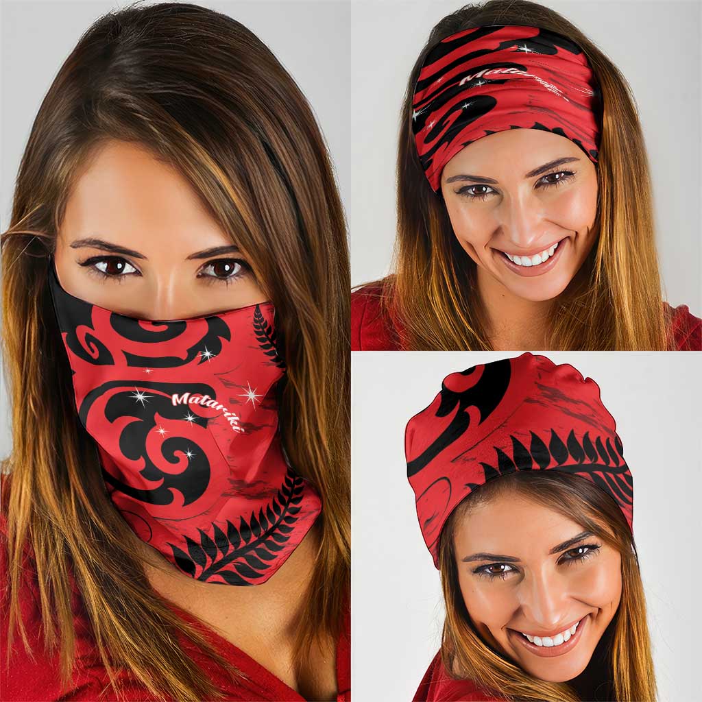 New Zealand Matariki Neck Gaiter Maori New Year Koru Pattern