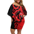New Zealand Matariki Off Shoulder Short Dress Maori New Year Koru Pattern