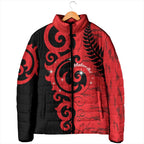 New Zealand Matariki Padded Jacket Maori New Year Koru Pattern