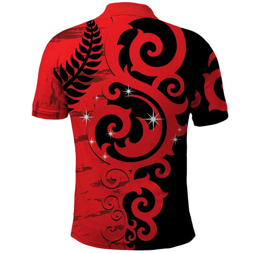 New Zealand Matariki Polo Shirt Maori New Year Koru Pattern
