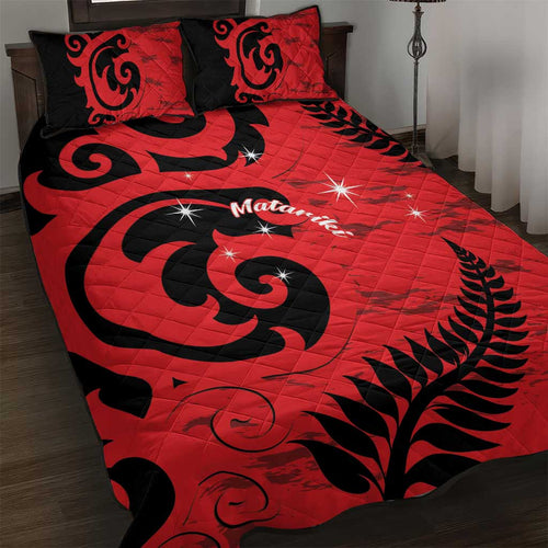 New Zealand Matariki Quilt Bed Set Maori New Year Koru Pattern