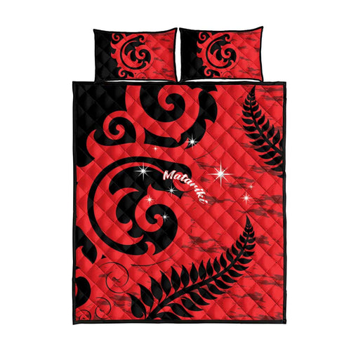 New Zealand Matariki Quilt Bed Set Maori New Year Koru Pattern