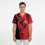 New Zealand Matariki Scrub Top Maori New Year Koru Pattern