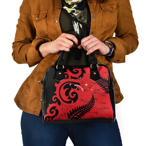New Zealand Matariki Shoulder Handbag Maori New Year Koru Pattern