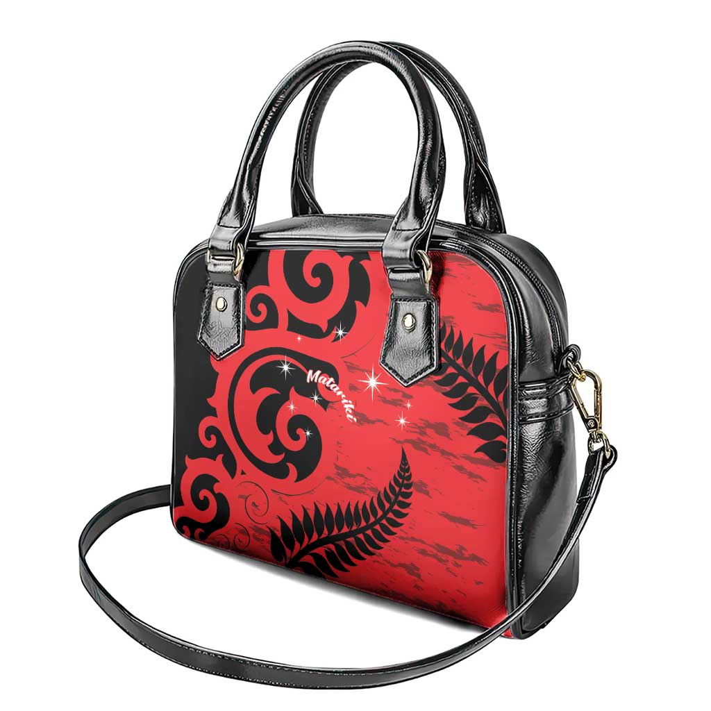 New Zealand Matariki Shoulder Handbag Maori New Year Koru Pattern