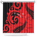New Zealand Matariki Shower Curtain Maori New Year Koru Pattern