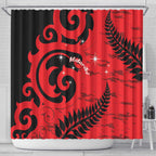 New Zealand Matariki Shower Curtain Maori New Year Koru Pattern