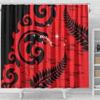New Zealand Matariki Shower Curtain Maori New Year Koru Pattern